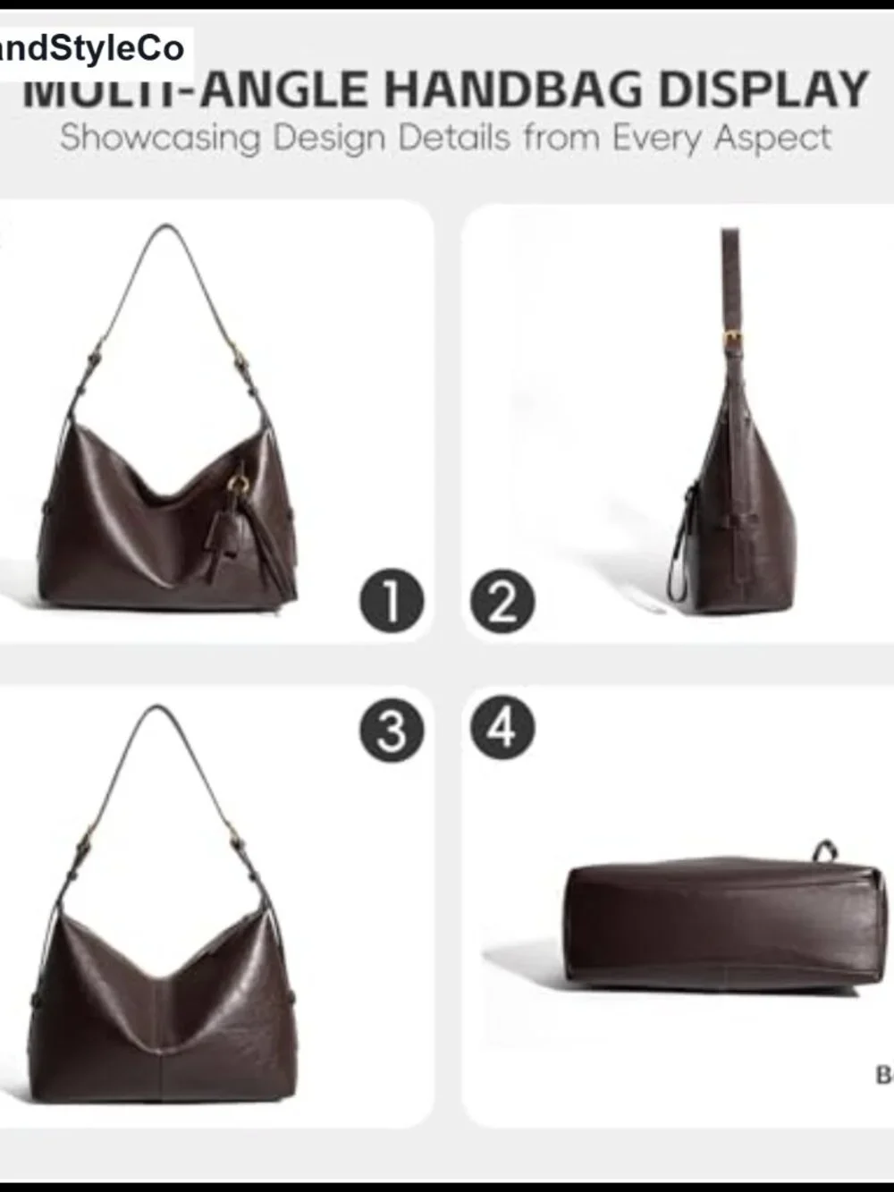 Faux Leather Hobo Shoulder Bag Large Slouchy Crossbody Tote Travel Purse